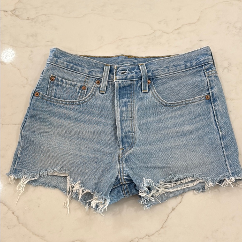 Levi 501 Blue Denim Shorts